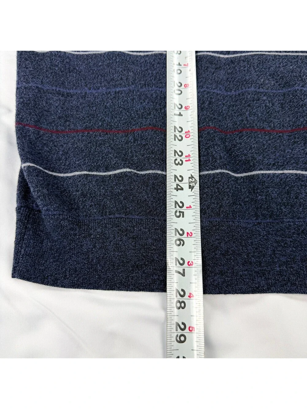 Banana Republic Men's XL 100% Merino Wool Navy Stripe Crewneck 593254